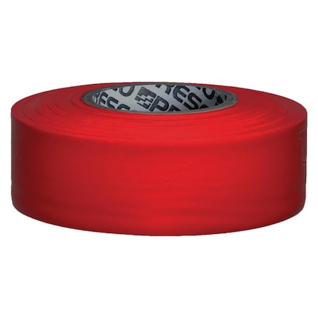 Presco Flagging Tape, Red, 1-3/16" Wide x 300' Length, PVC, 2 mil TXR-373